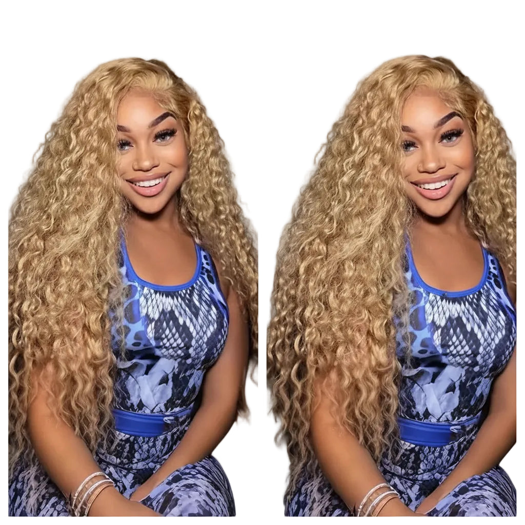 Honey Blonde Deep Wave 13x6 HD Lace Front Human Wig