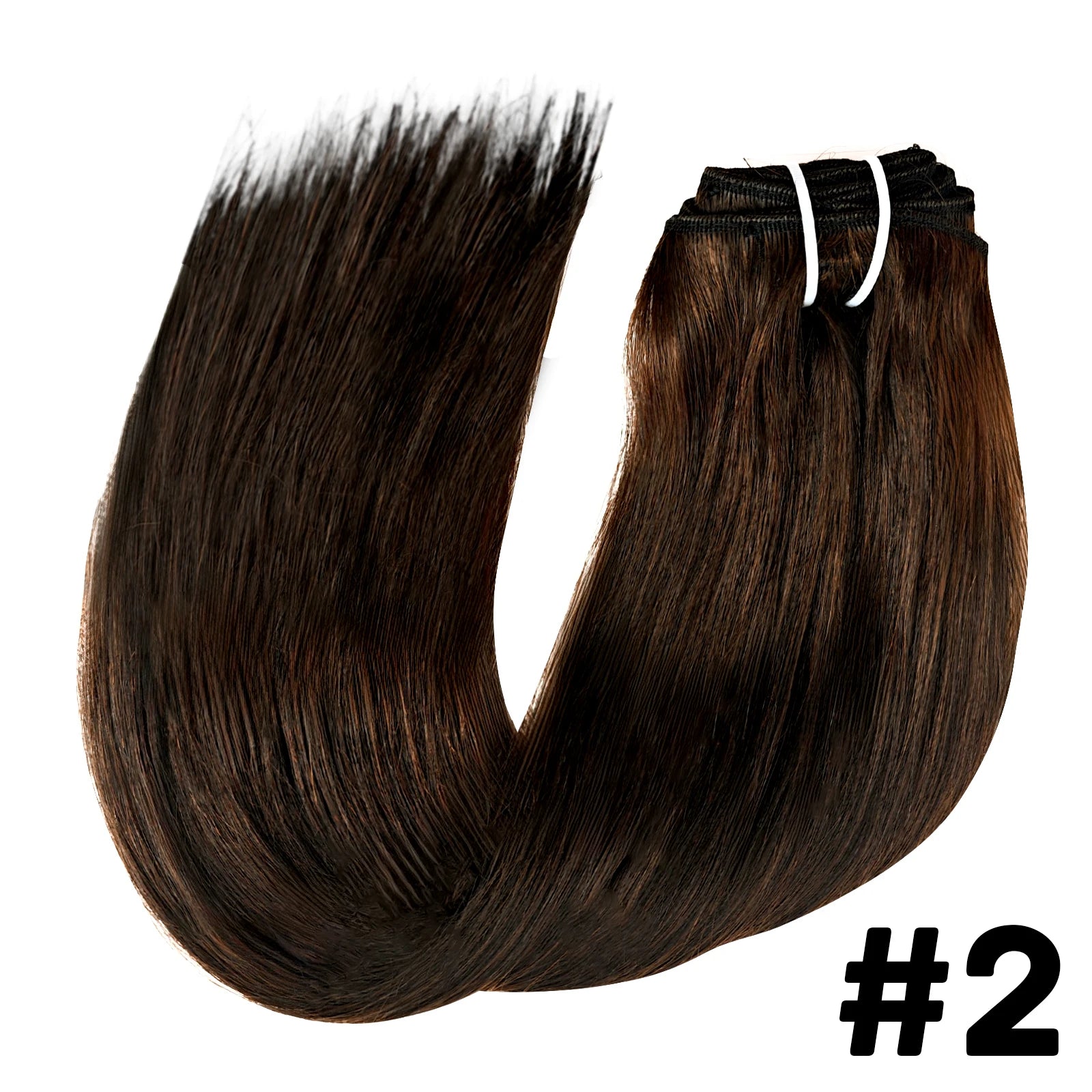 Extensions à clip brun 8 pièces 120g Cheveux humains Remy
