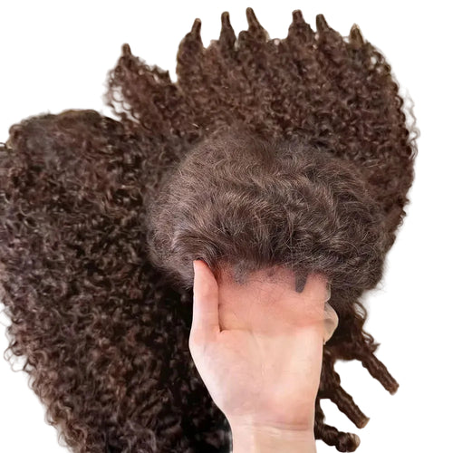 360 Burmese Curly Human Hair Wig HD Lace Chocolate Brown 250% Density