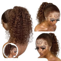 Perrque en cheveux naturels avec lace frontale 360 HD – Ondulation profonde sans colle 75 cm