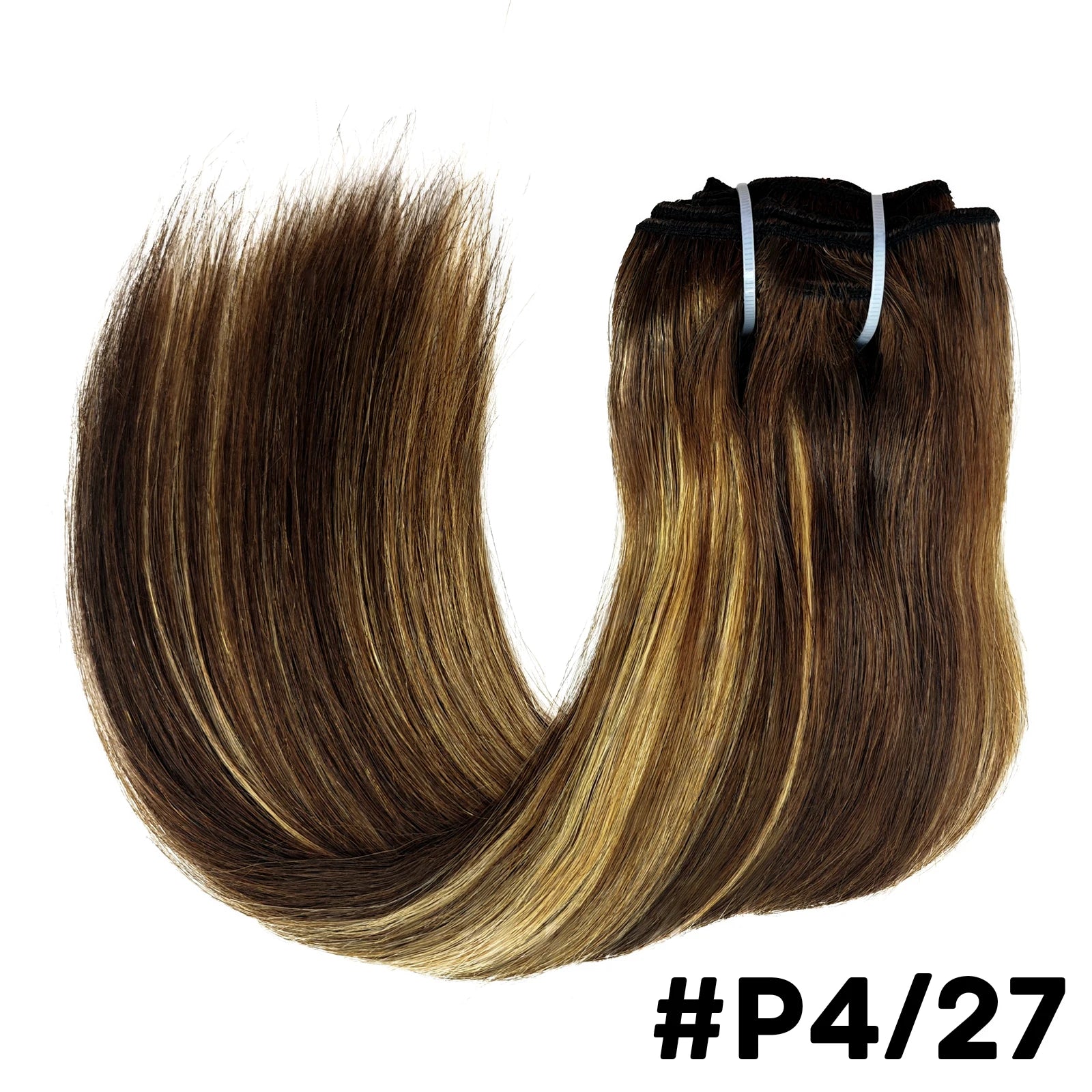 Extensions à clip brun 8 pièces 120g Cheveux humains Remy