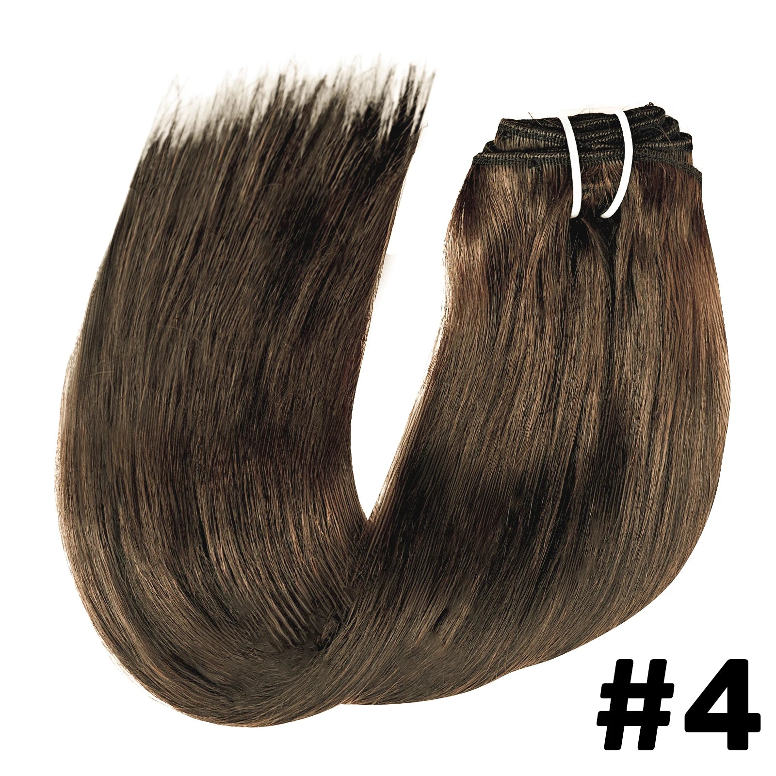 Extensions à clip brun 8 pièces 120g Cheveux humains Remy