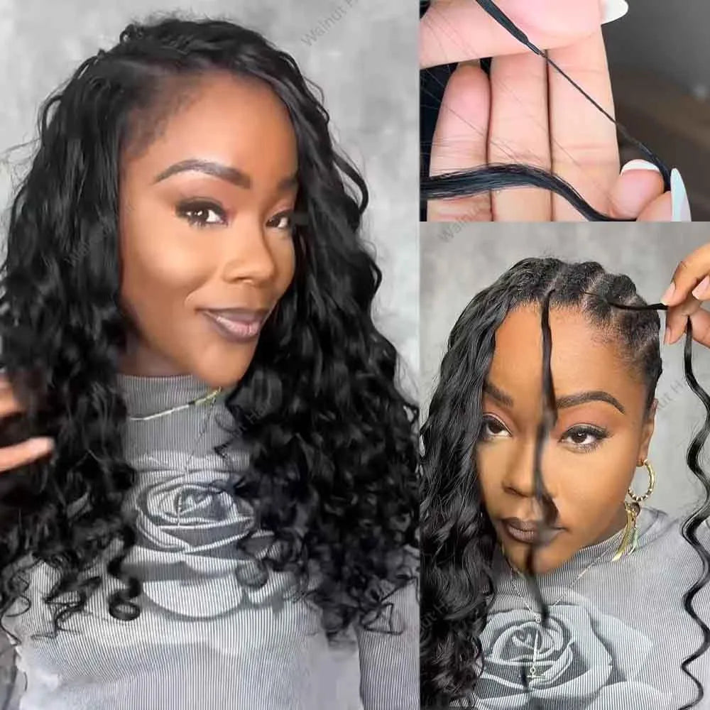 Cheveux en crochet humains ondulés et effilés pour tresses et styles bohèmes