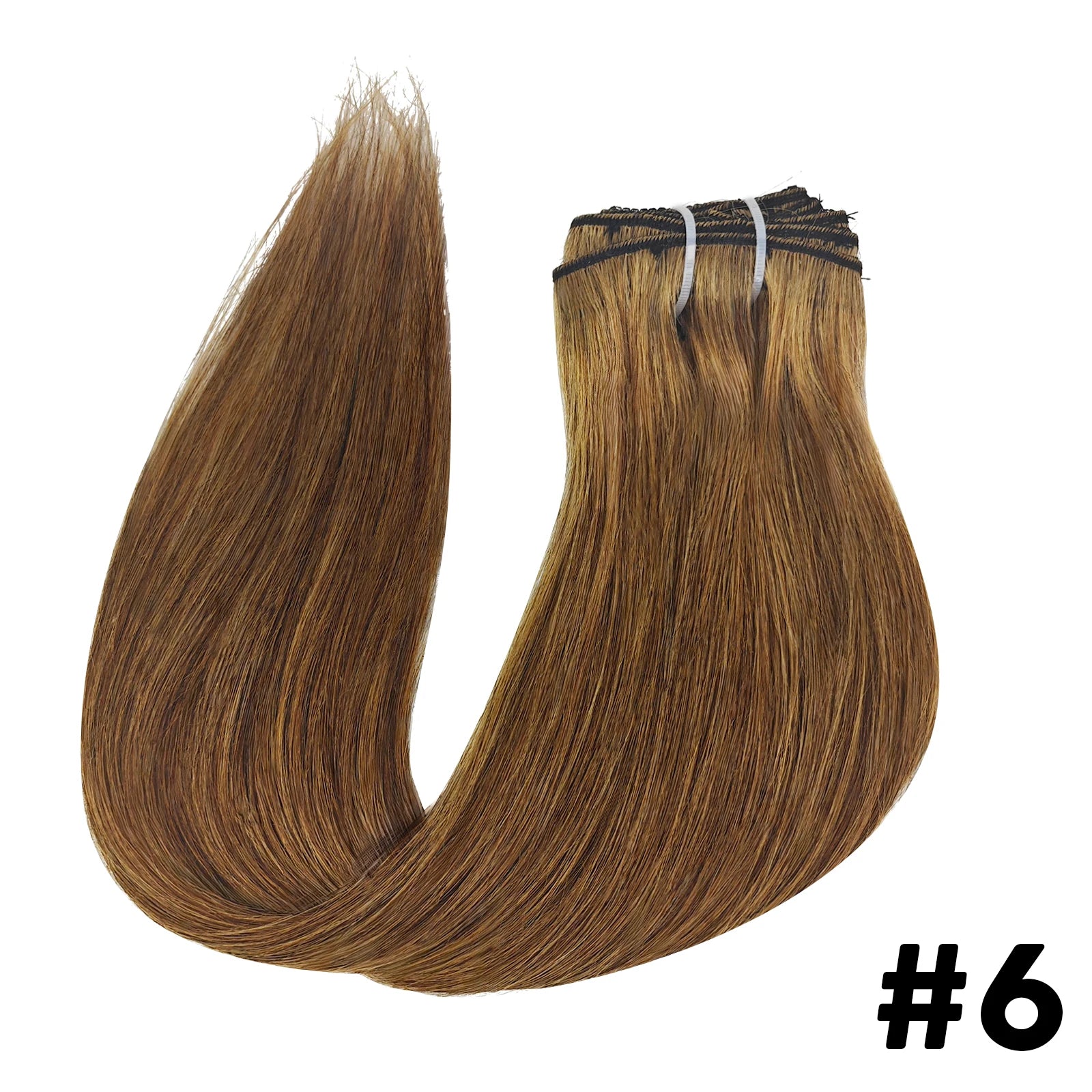 Extensions à clip brun 8 pièces 120g Cheveux humains Remy