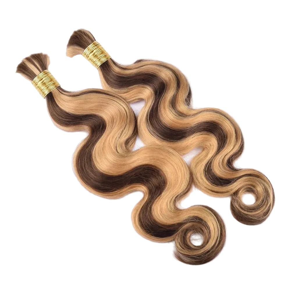 Body Wave 4/27 Bulk Human Braiding Hair – 50g Boho Braids