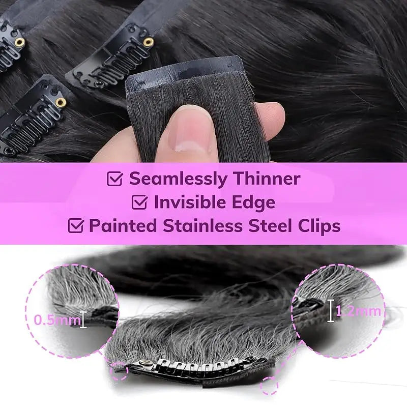 Body Wave Brazilian Clip In Hair Extensions Human Hair