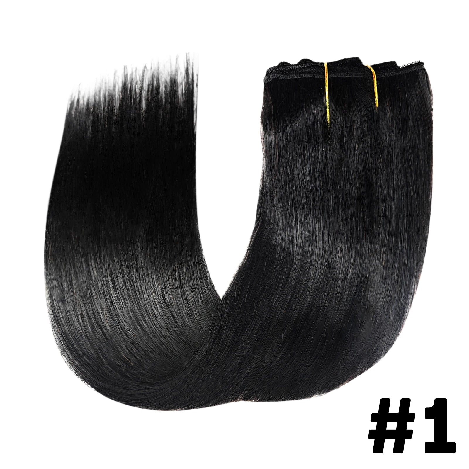 Extensions à clip brun 8 pièces 120g Cheveux humains Remy