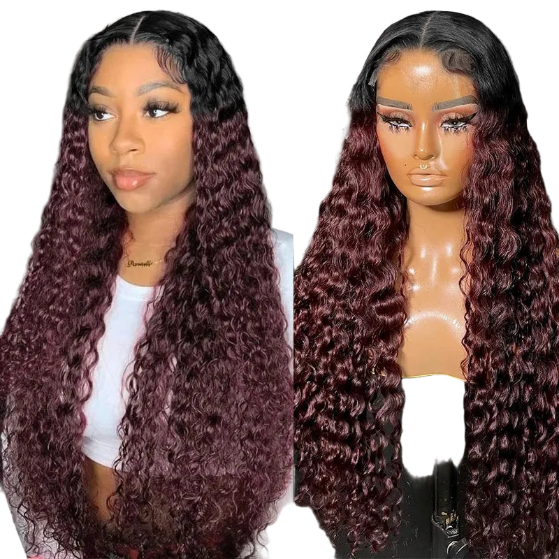 Perruque en cheveux humains Burgundy Wear and Go Body Wave sans colle