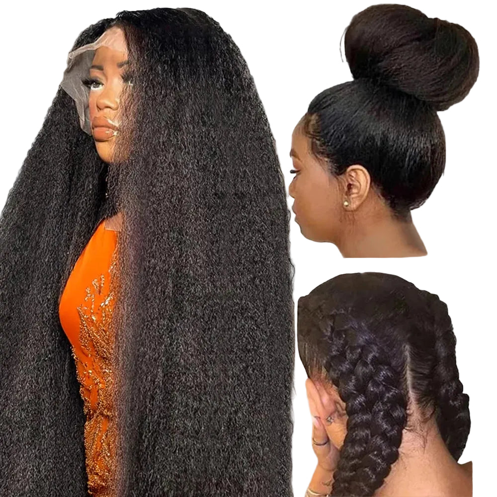 Kinky Straight HD Lace Front Human Hair Wig