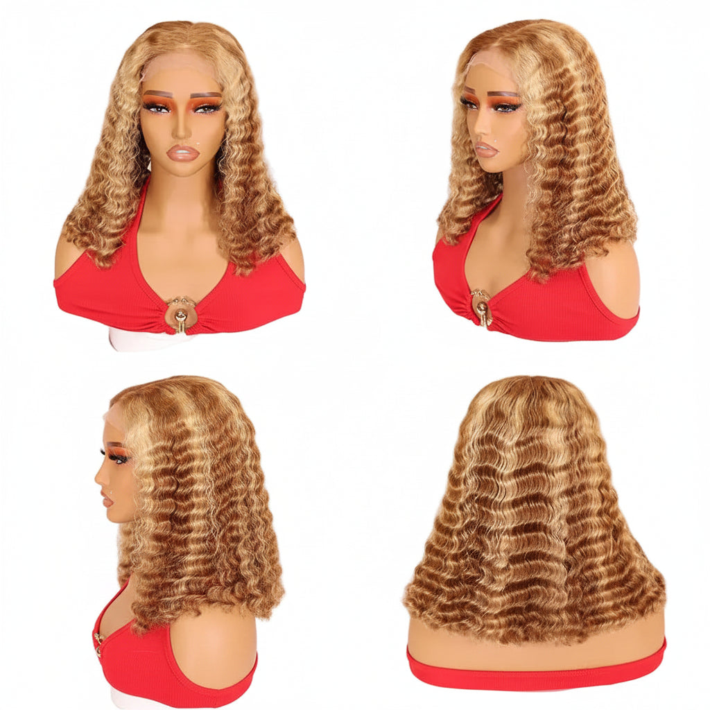 Ombre Deep Wave Lace Front Wig Human Hair