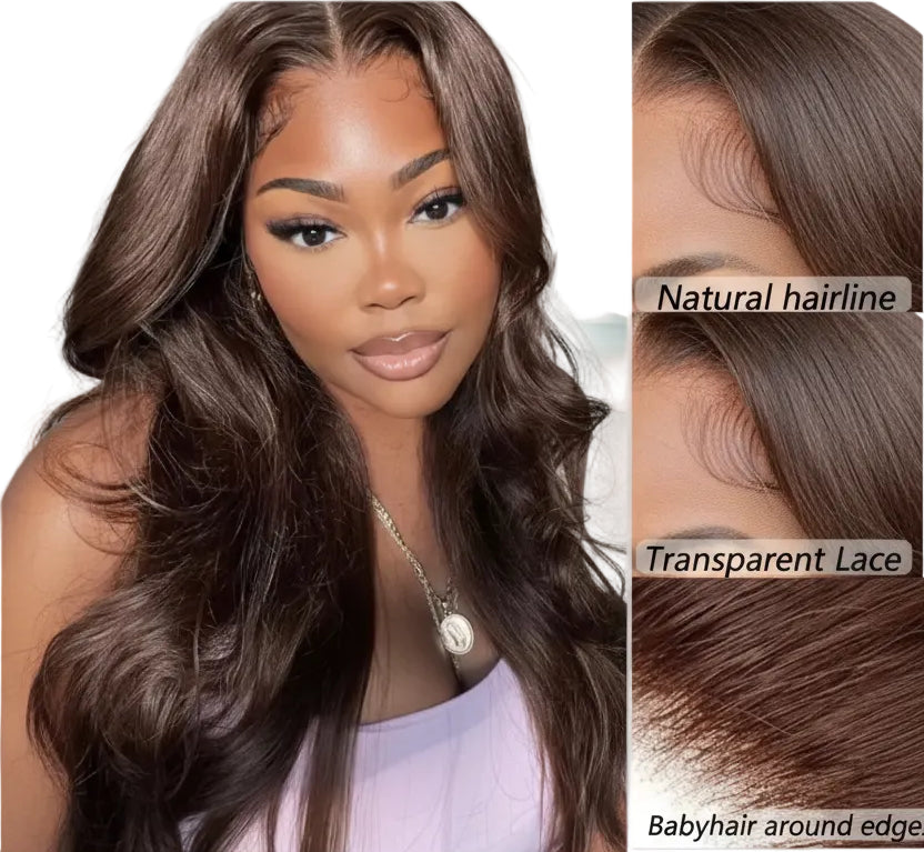 Chocolate Brown Body Wave HD Lace Front Wig