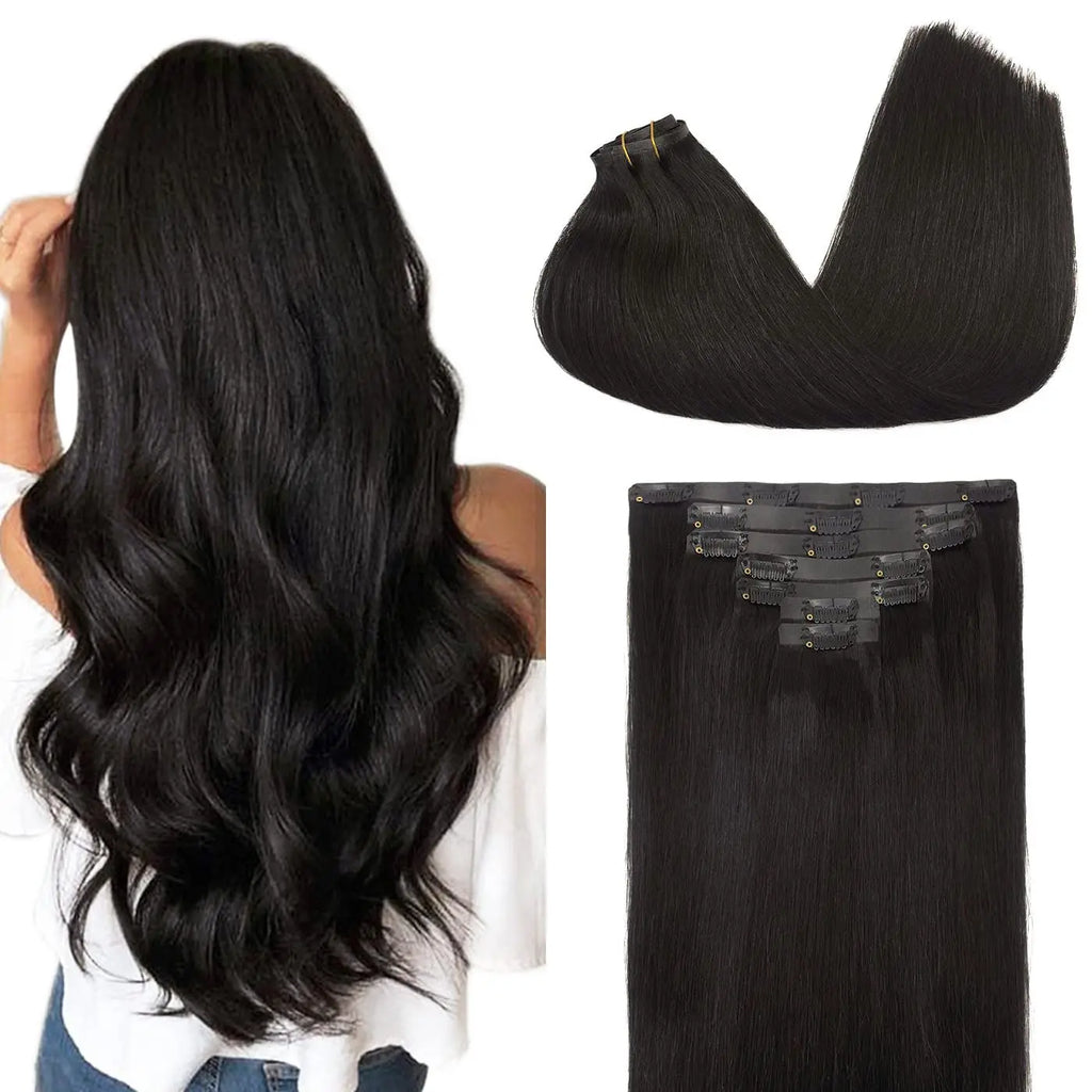 Seamless Clip In Human Hair Extensions – Invisible PU 150g