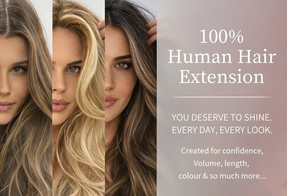 Extensions à clips en cheveux humains PU invisibles, 7 pièces, 110 g