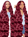 200% Burgundy 99J Body Wave HD Lace Front Wig Human Hair