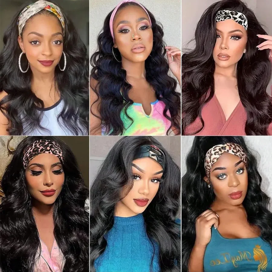 Straight Headband Wig Human Hair Brazilian – 200–250% Density