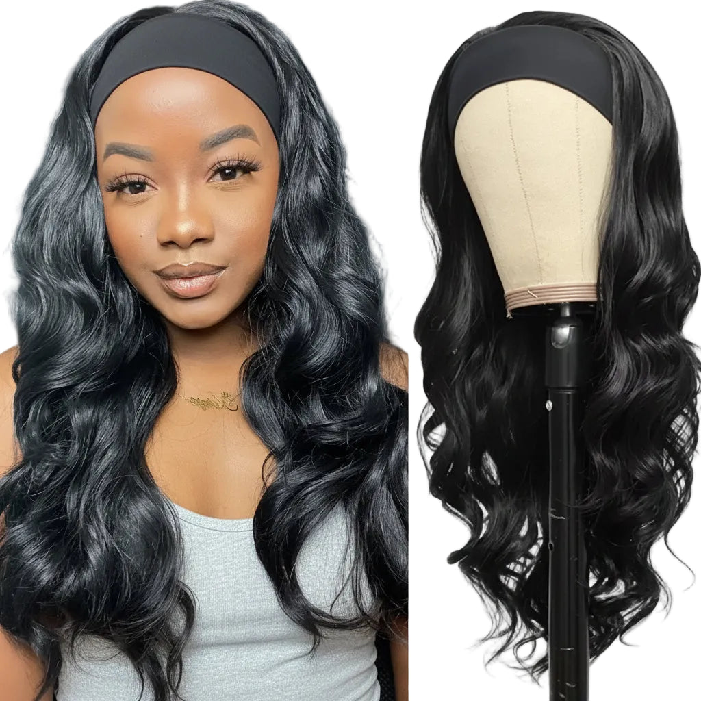 Straight Headband Wig Human Hair Brazilian – 200–250% Density