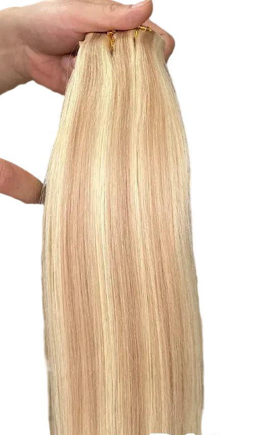Seamless PU Clip In Human Hair Extensions 7pcs 110g