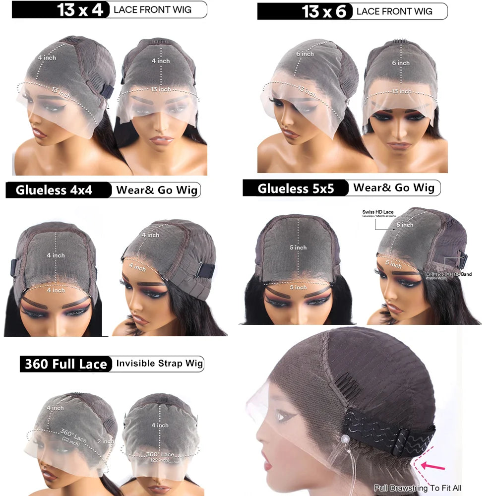 Perruque lace front Body Wave Cheveux humains – HD 13x6 & 360 sans colle