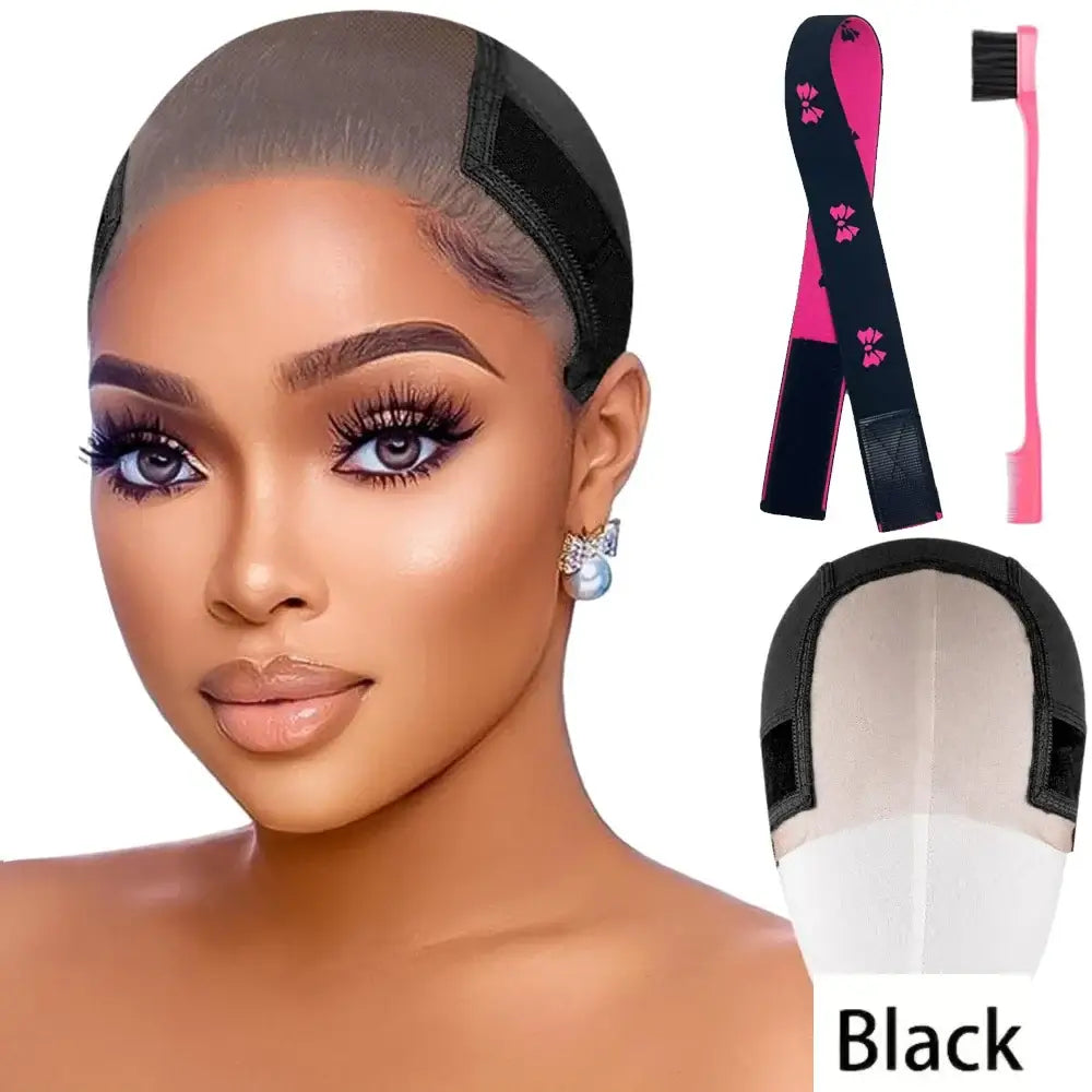 Non Slip Lace Wig Grip Cap with Ear Cutouts & Velcro