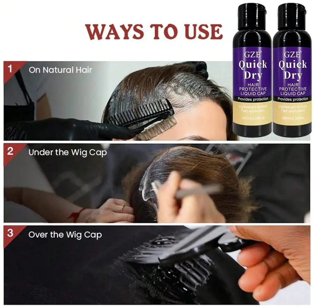 Image showing ways to use GZE Quick Weave Protective Shield Leave-In Conditioner, a quick weave hair product.