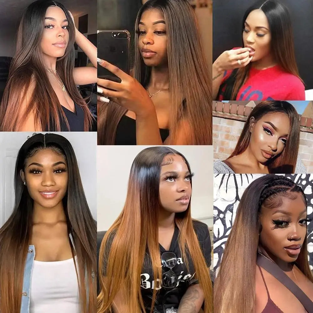 Ombre Straight Human Hair Bundles T1B/4/30 – Brazilian