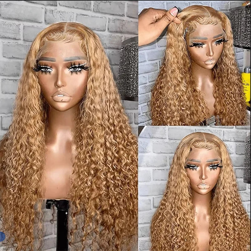 Honey Blonde Deep Wave 13x6 HD Lace Front Human Wig