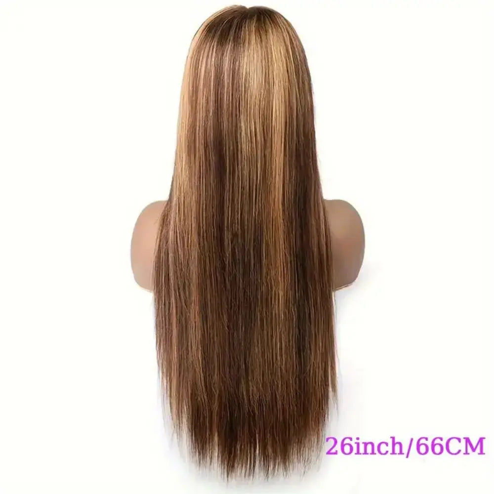 Perruque Lace Front Cheveux Humains Lisses 200 Densité Mèches Highlights