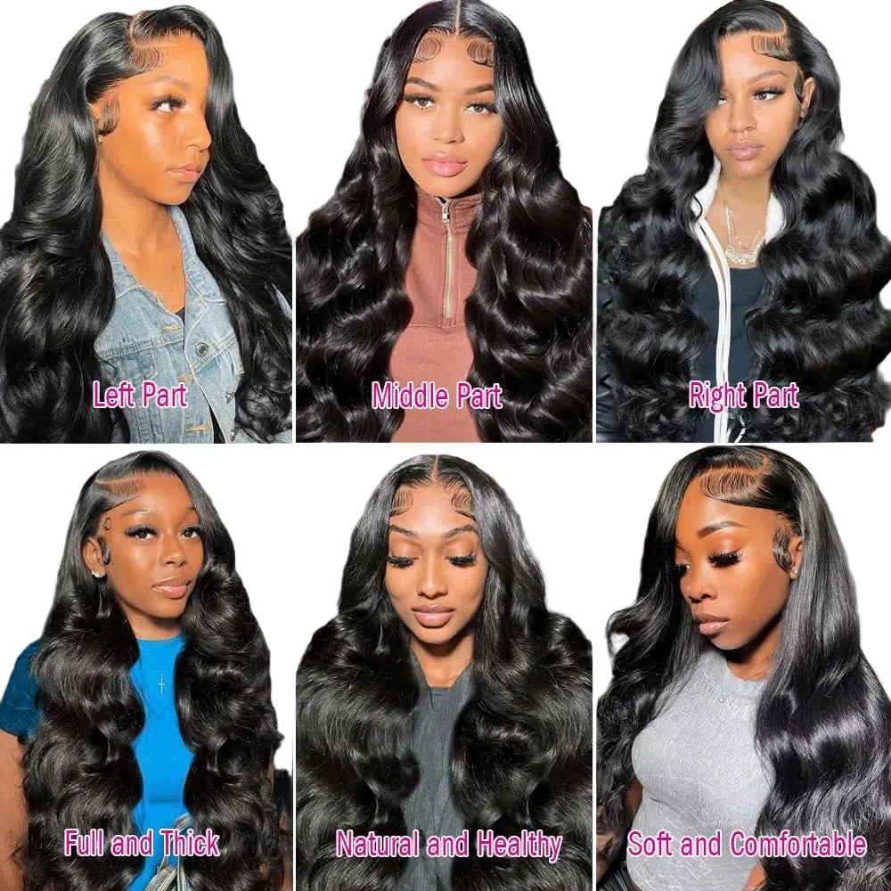 Perruque ondulée en cheveux humains sans colle avec dentelle frontale HD 13x4/13x6