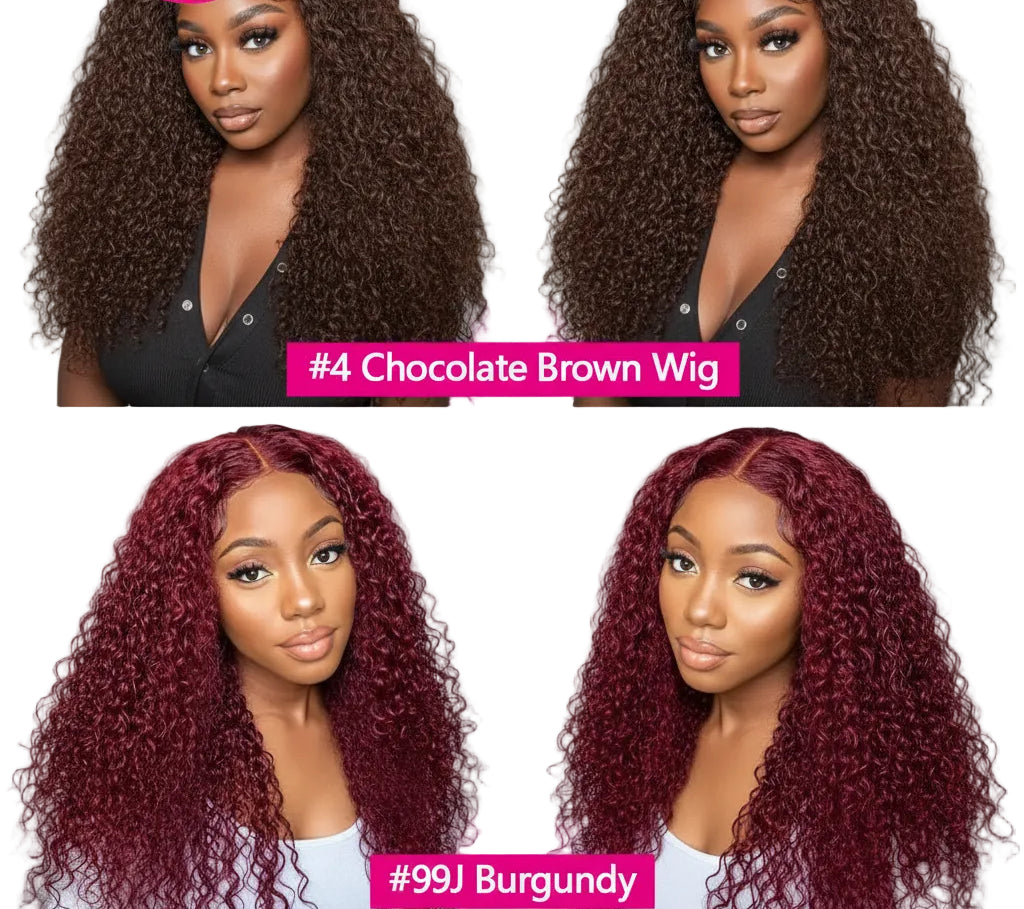 Burgundy Curly 13x6 HD Lace Frontal Human Hair Wig
