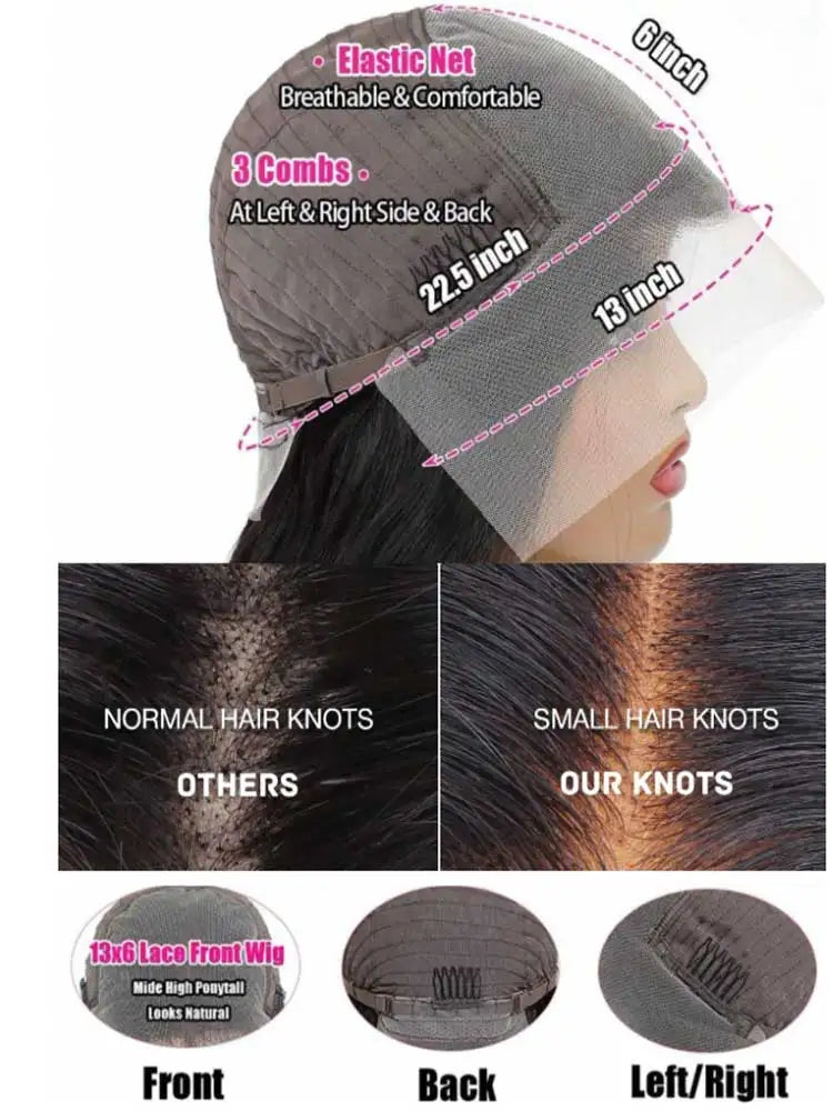 Perruque de Cheveux Humains Body Wave 13x6 en Dentelle HD
