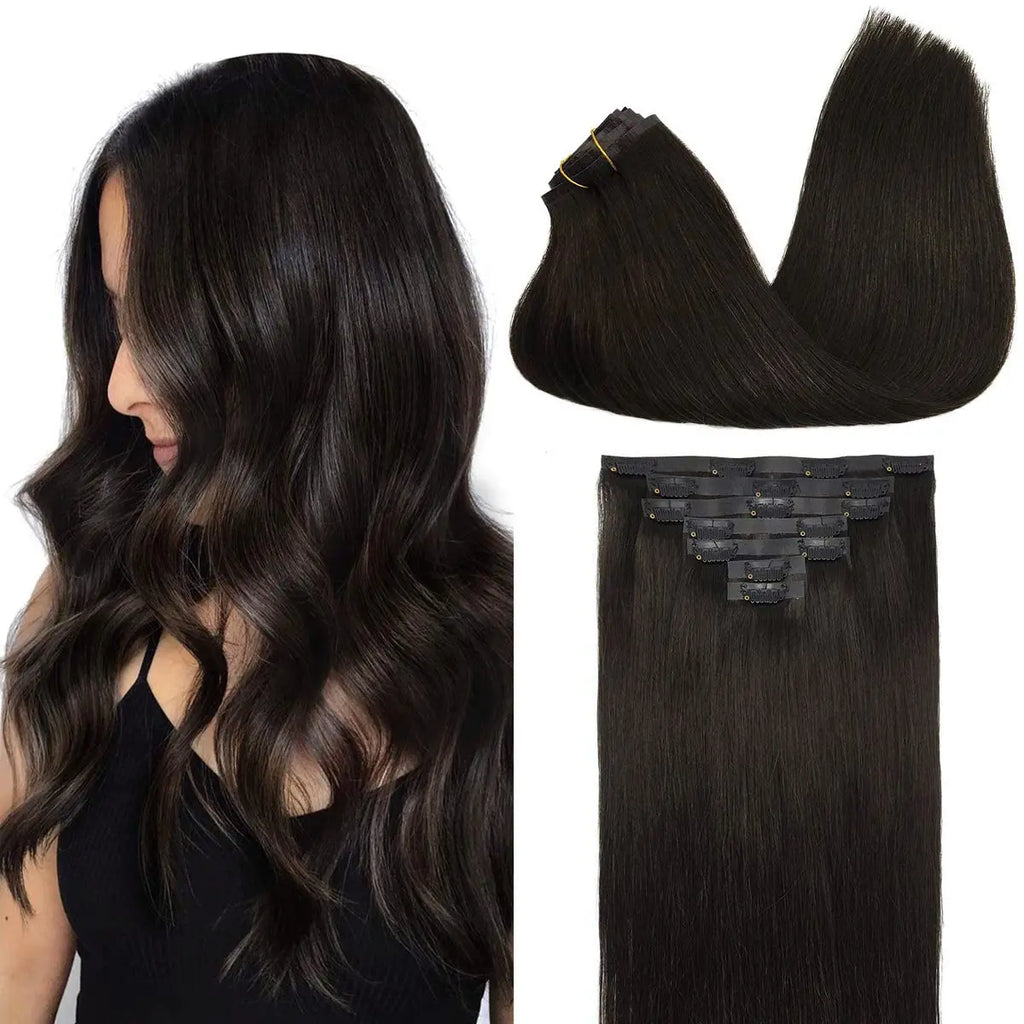 Seamless Clip In Human Hair Extensions – Invisible PU 150g