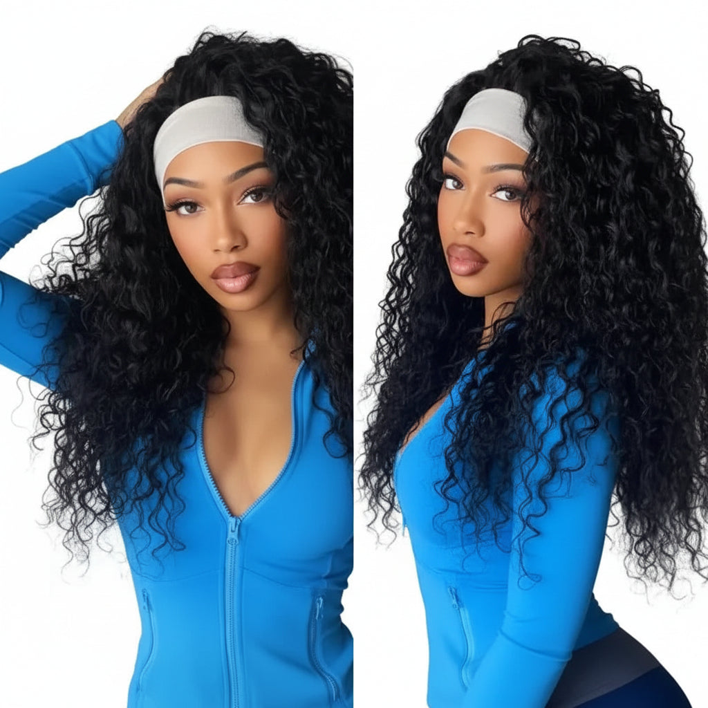 Straight Headband Wig Human Hair Brazilian – 200–250% Density