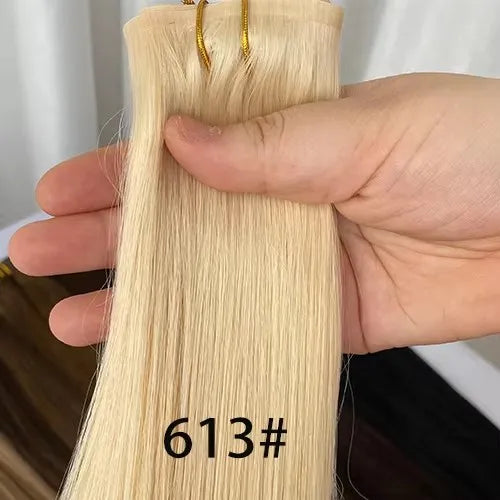 Extensions à clips invisibles en cheveux humains raides