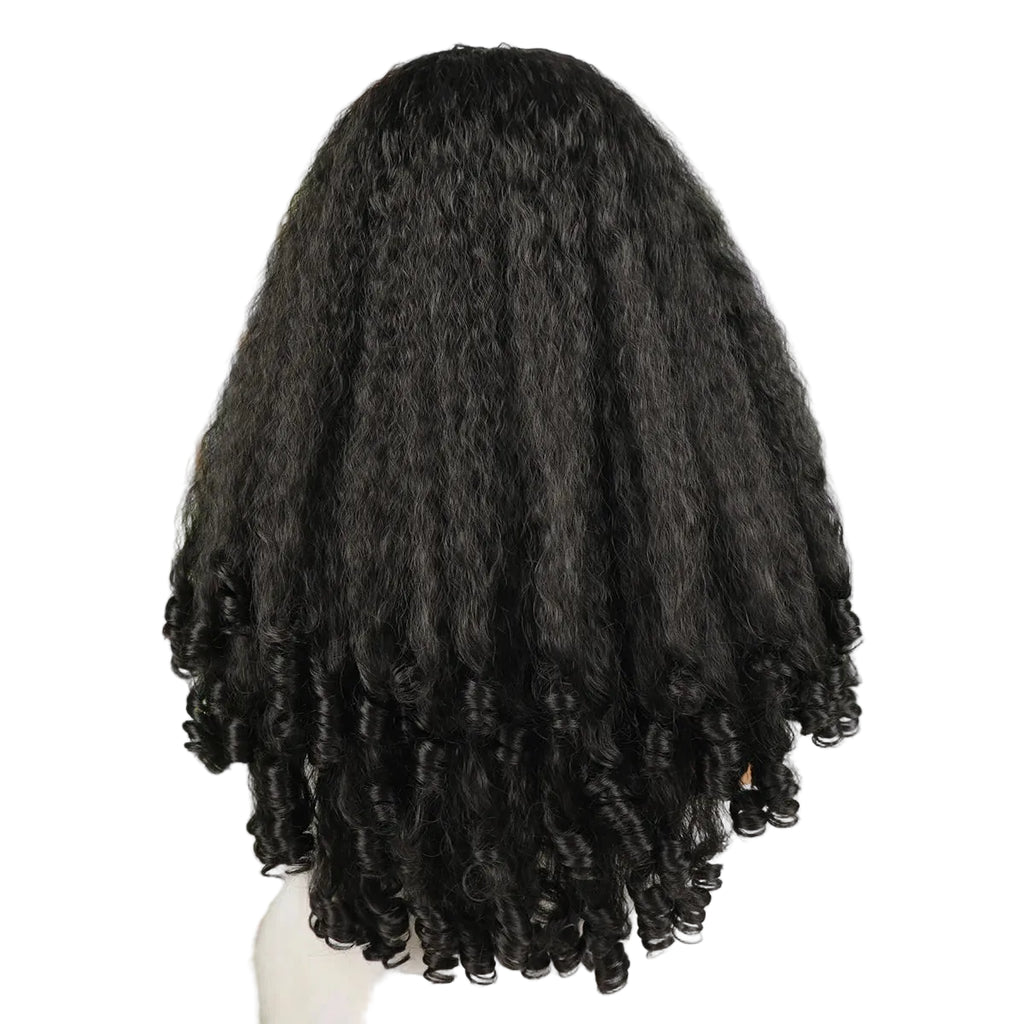 Afro Kinky Straight V Part Half Wig – Glueless