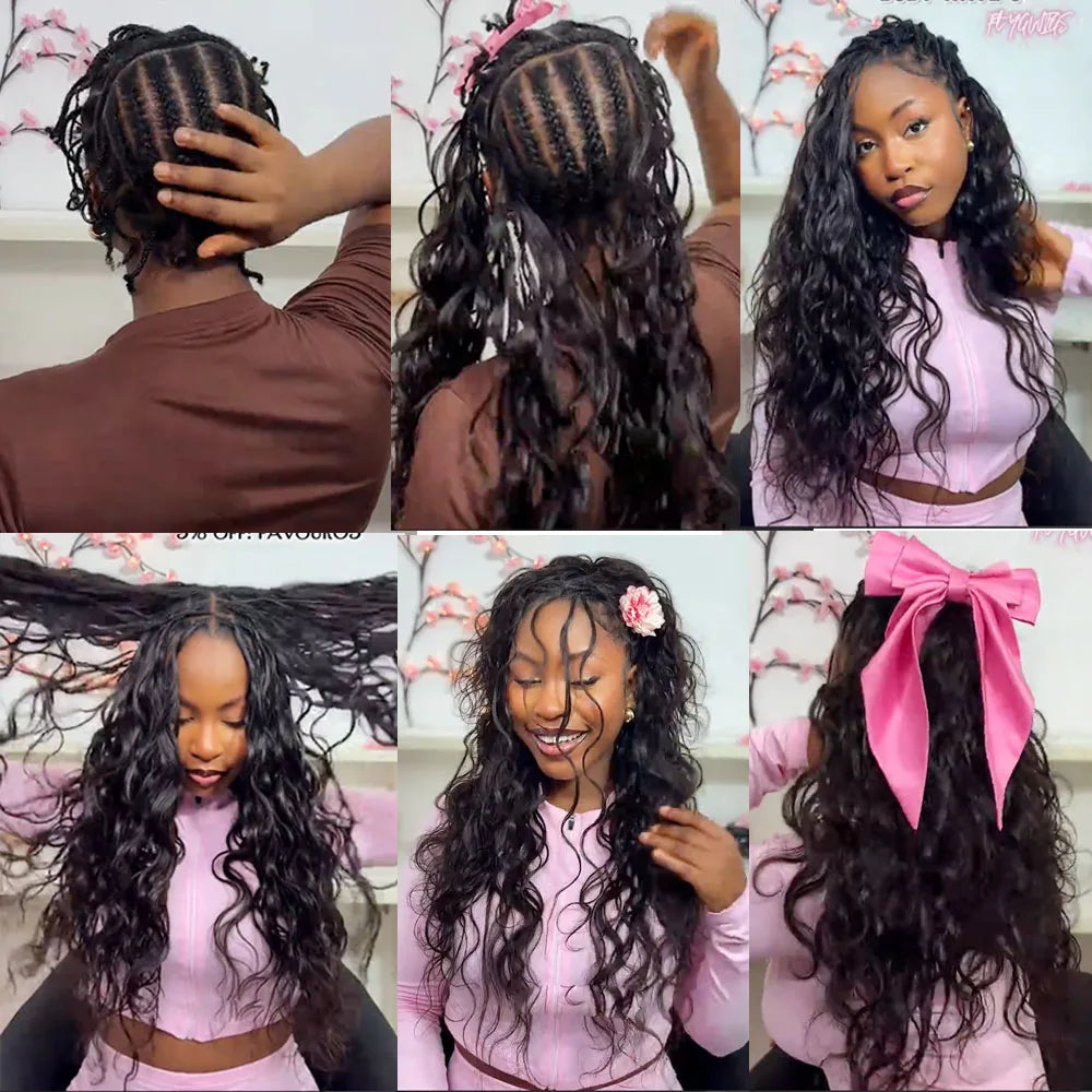 Extensions de cheveux humains au crochet Miracle Knots – Ondulation naturelle bohème
