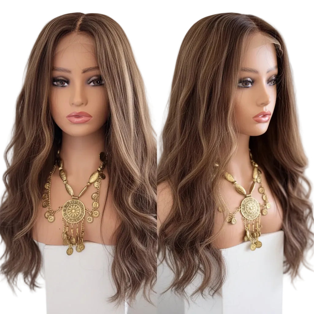 13x4 Ombre Caramel Brown Synthetic HD Lace Front Wig