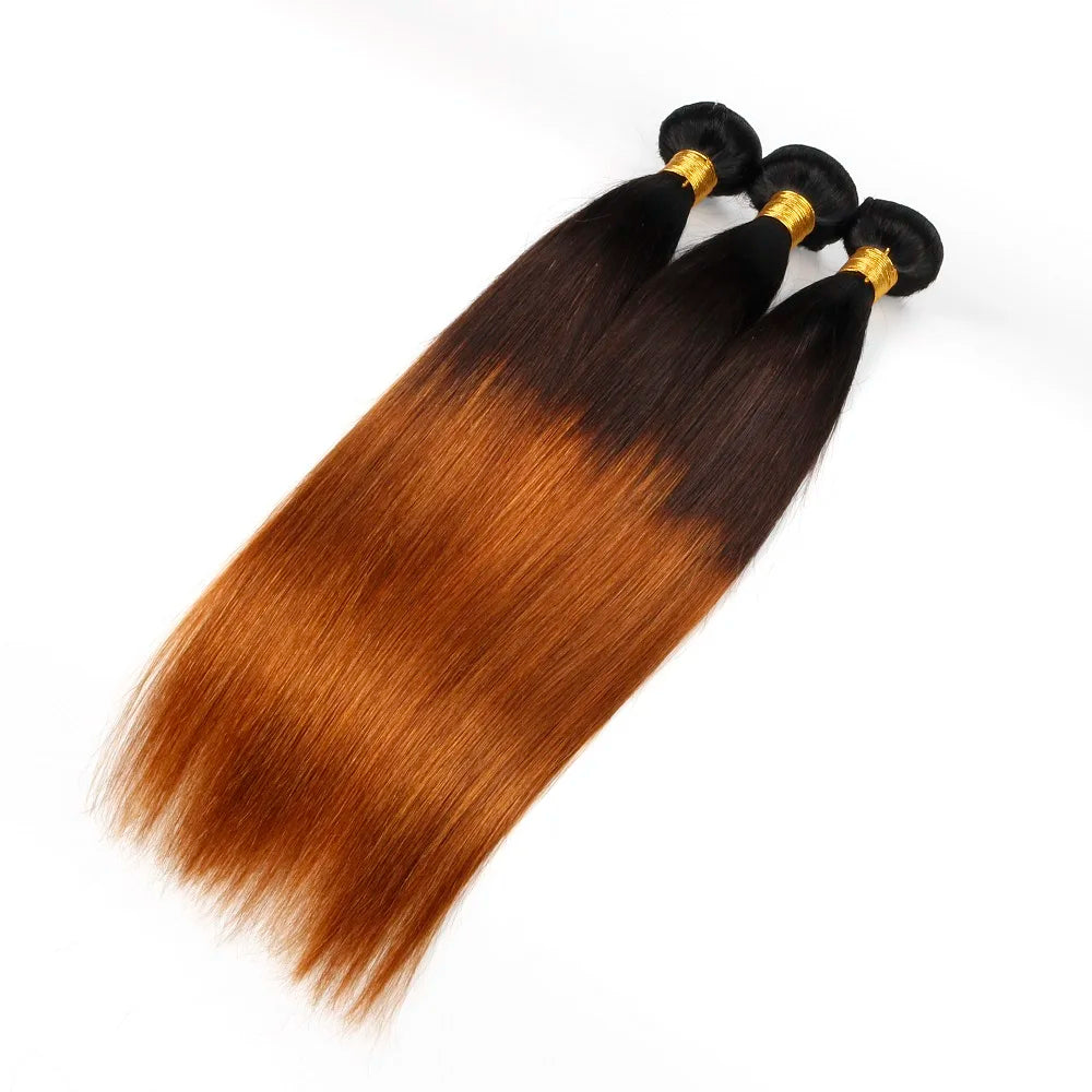 Mèches ombrées droites en cheveux humains T1B/4/30 – Brésiliennes