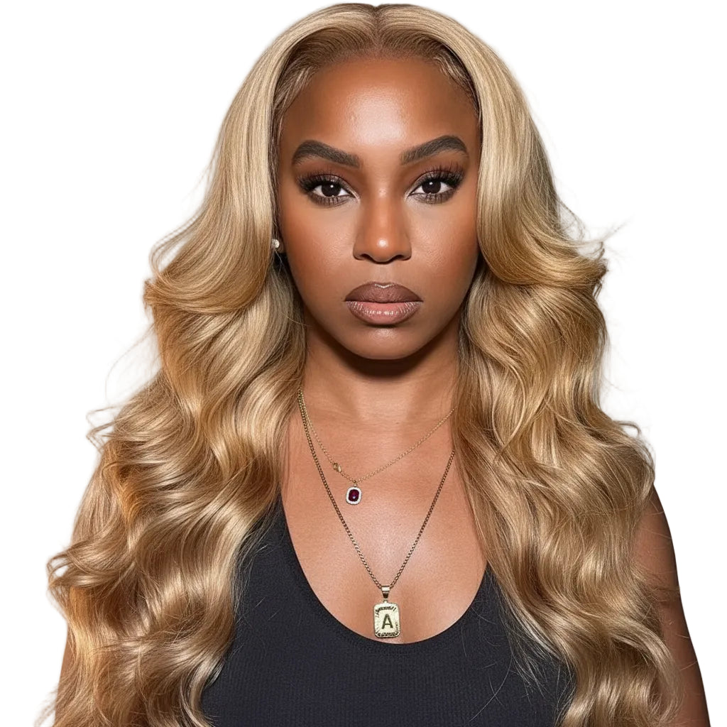 Honey Blonde Body Wave HD Lace Front Glueless Human Wig