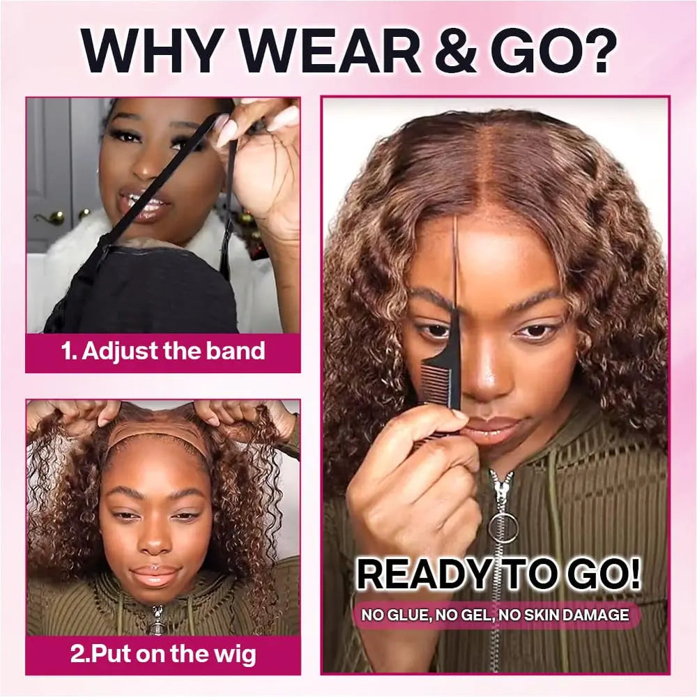Ombre Deep Wave Lace Front Wig Human Hair