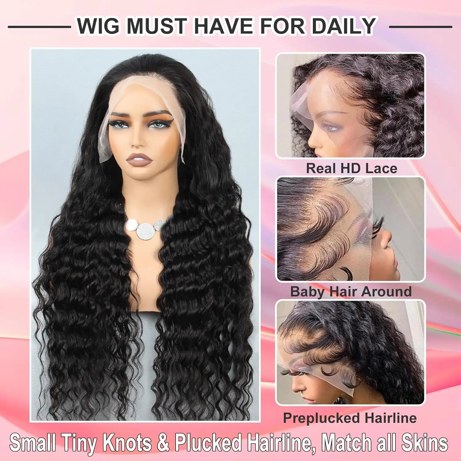 Curly Deep Wave 13x6 HD Lace Front Human Hair Wig
