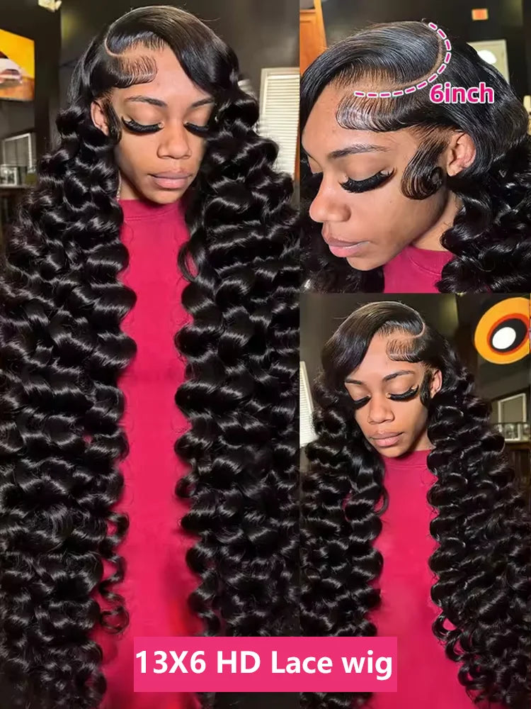 Perruque Lace Front 13x6 HD en Cheveux Humains Ondulés Profonds et Souples