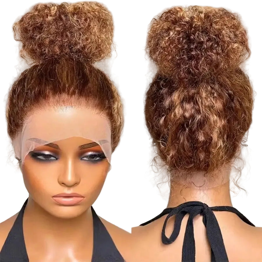 Deep Wave 360 Lace Front Wig Human Hair 250 Density Highlight