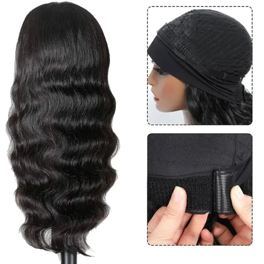 Straight Headband Wig Human Hair Brazilian – 200–250% Density