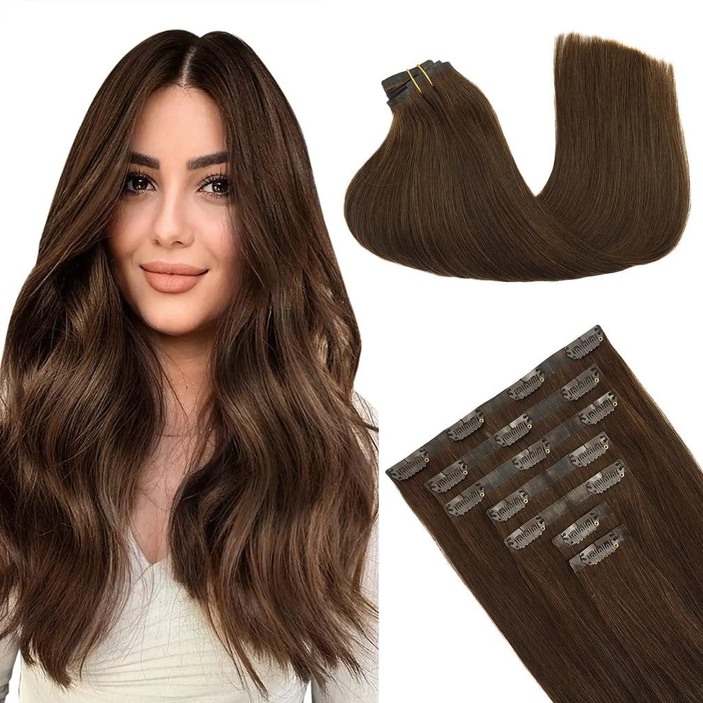 Seamless Clip In Human Hair Extensions – Invisible PU 150g