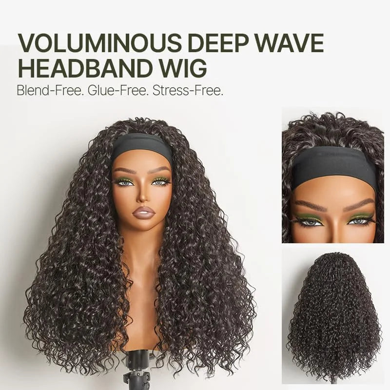 Straight Headband Wig Human Hair Brazilian – 200–250% Density