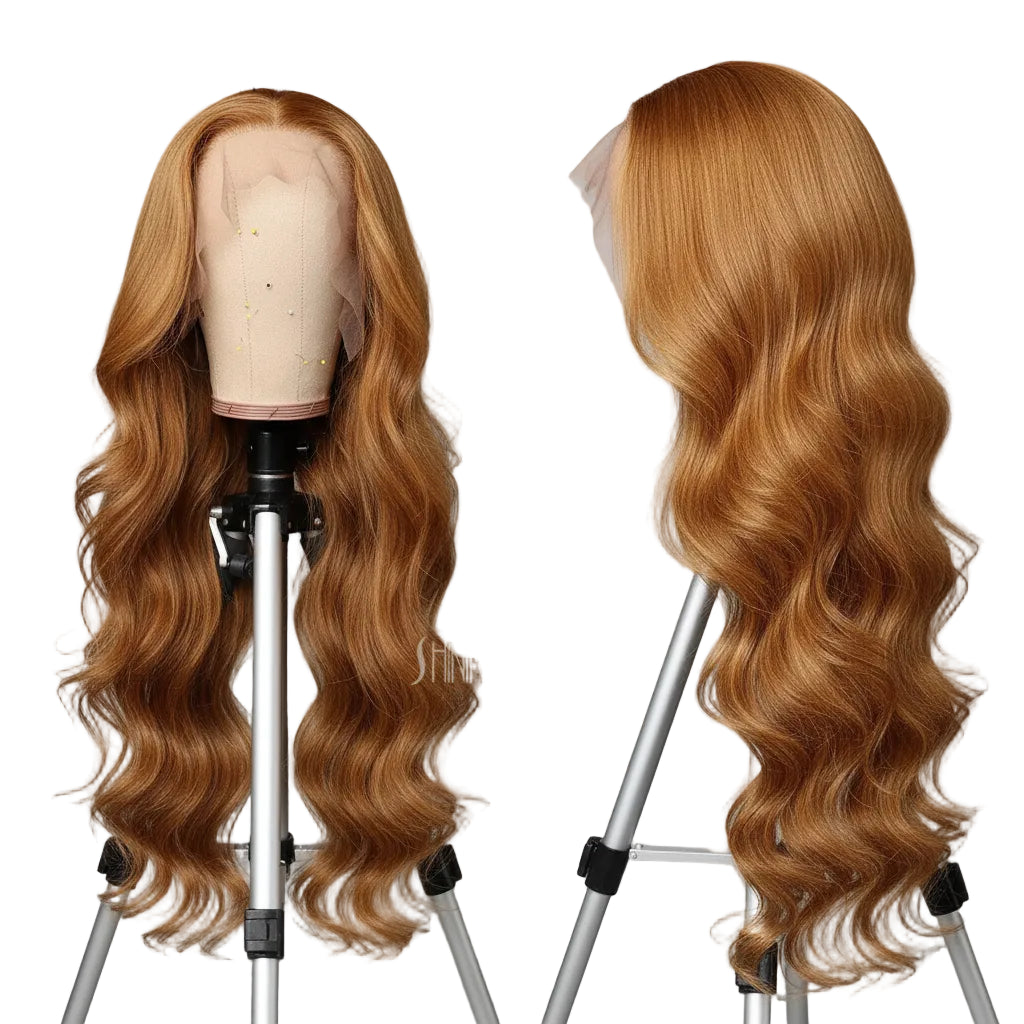 Ingwerblond 13x4 HD Lace Front Body Wave Echthaar-Perücke