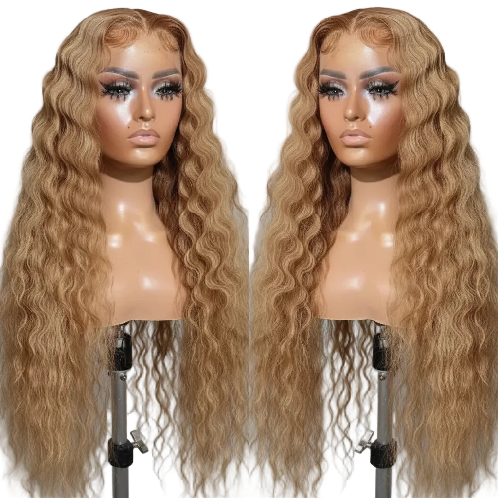 Honey Blonde Deep Wave 13x6 HD Lace Front Human Wig