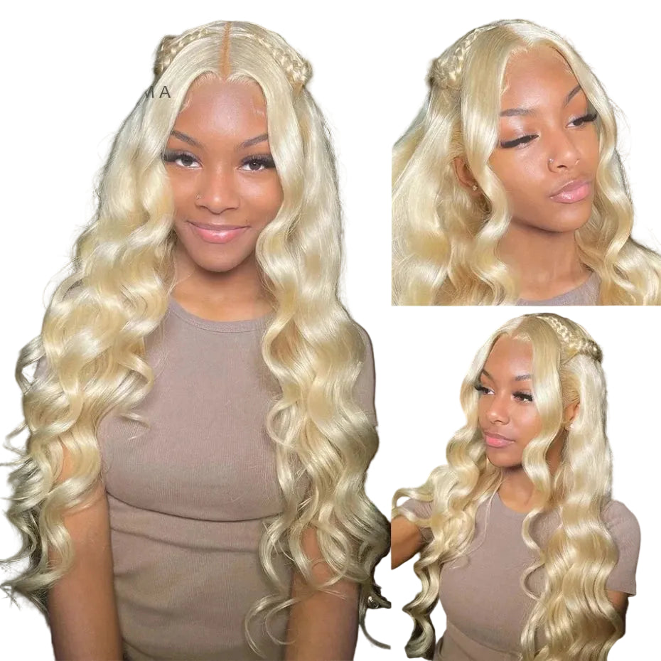 Honey Blonde Body Wave Transparent Lace Front Wig