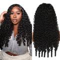 Perruque en cheveux humains naturelle frisée, profonde, ondulée, avec dentelle frontale HD 13x6
