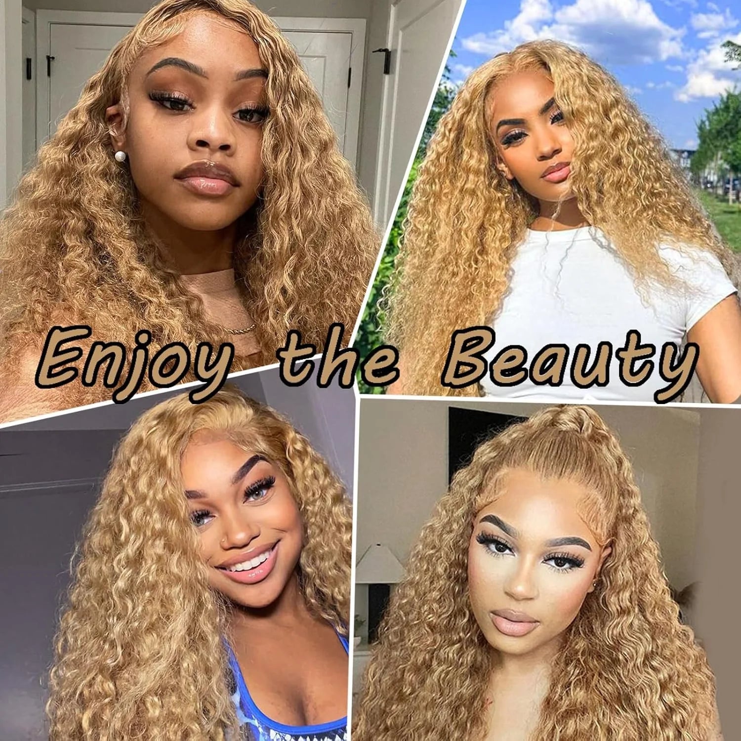 Honey Blonde Deep Wave 13x6 HD Lace Front Human Wig